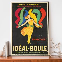 vintage art print, idal-boule by maucourt, art nouveau french print, vintage advertisement