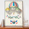 Kids Room Hot Air Balloon Art, Vintage Travel Poster, Aviation Wall Art, French Flag Illustration.jpg