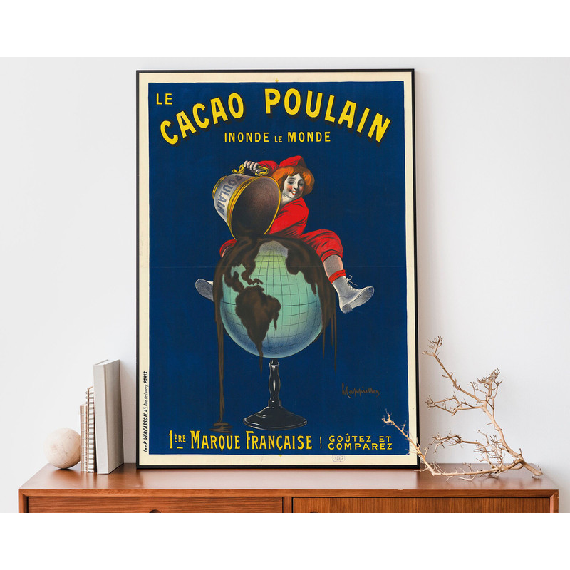 Vintage Leonetto Cappiello Poster, Le Cacao Poulain, Art Nouveau French Print, Alcohol Advertisement.jpg