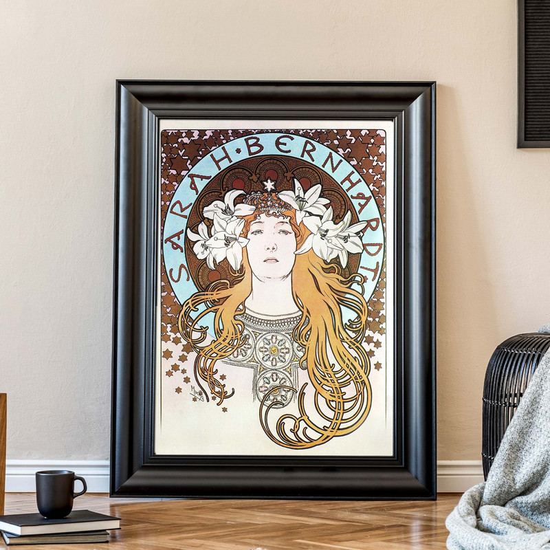 Vintage Alphonse Mucha Art Print, Sarah Bernhardt Illustration, Art Nouveau Wall Art, Retro French Decor.jpg