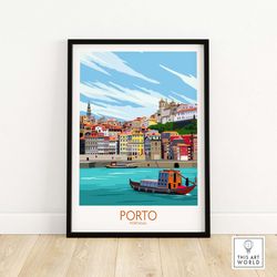 porto travel poster print - wall art of portugal