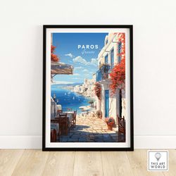 paros travel poster  travel poster   birthday present  wedding anniversary gift  home decor