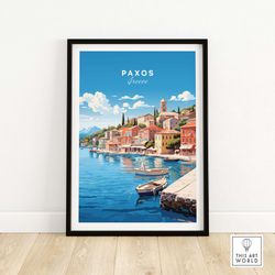 paxos travel poster  travel poster   birthday present  wedding anniversary gift  home decor