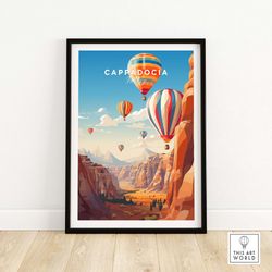 cappadocia poster  turkey travel poster  birthday present  wedding anniversary gift  art print