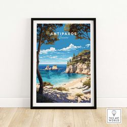 antipaxos greece poster  travel poster   birthday present  wedding anniversary gift  home decor