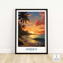 jamaica wall art  home dcor poster gift  birthday present  wedding anniversary gift  wall art print