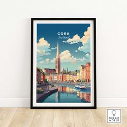 cork city ireland print  home dcor poster gift  birthday present  wedding anniversary gift  wall art print