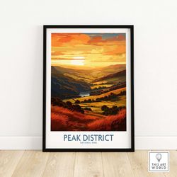 peak district national park poster  home dcor poster gift  birthday present  wedding anniversary gift  wall art print