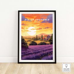 aix-en-provence print  travel poster  birthday present  wedding anniversary gift  art print  housewarming gift wall art