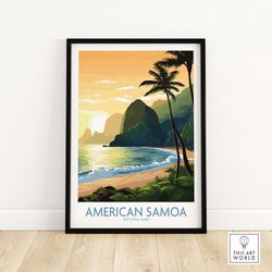 american samoa poster national park poster  wall art print  birthday present  home decor gift  nature artwork  illustrat