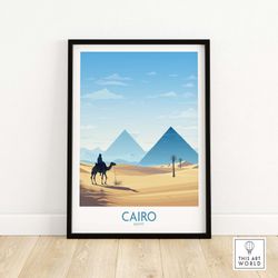 egypt poster art print travel print  home dcor poster gift  digital illustration artwork wall hanging  framed & unframed
