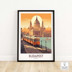 budapest wall art print travel print  home dcor poster gift  digital illustration artwork wall hanging  framed & unframe