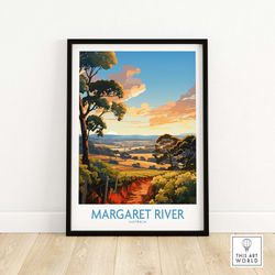 margaret river australia poster wall art print travel print  home dcor poster gift  digital illustration artwork  birthd