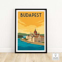 budapest print  hungary travel poster  budapest city wall art  hungarian travel print  budapest gift  home wall decor  b