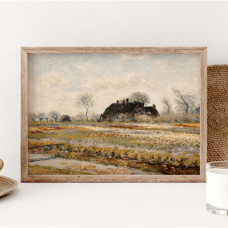 Vintage Living Room Landscape Painting Poster, Landscape Print, Flowers Art Poster, Claude Monet art, Wildflower Field Poster PS0317.jpg