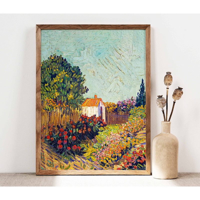 Vincent Van Gogh Garden Landscape Poster, Van Gogh Print, Van Gogh Flowers Print, Botanical poster, Van Gogh Painting Reproduction PS0240.jpg