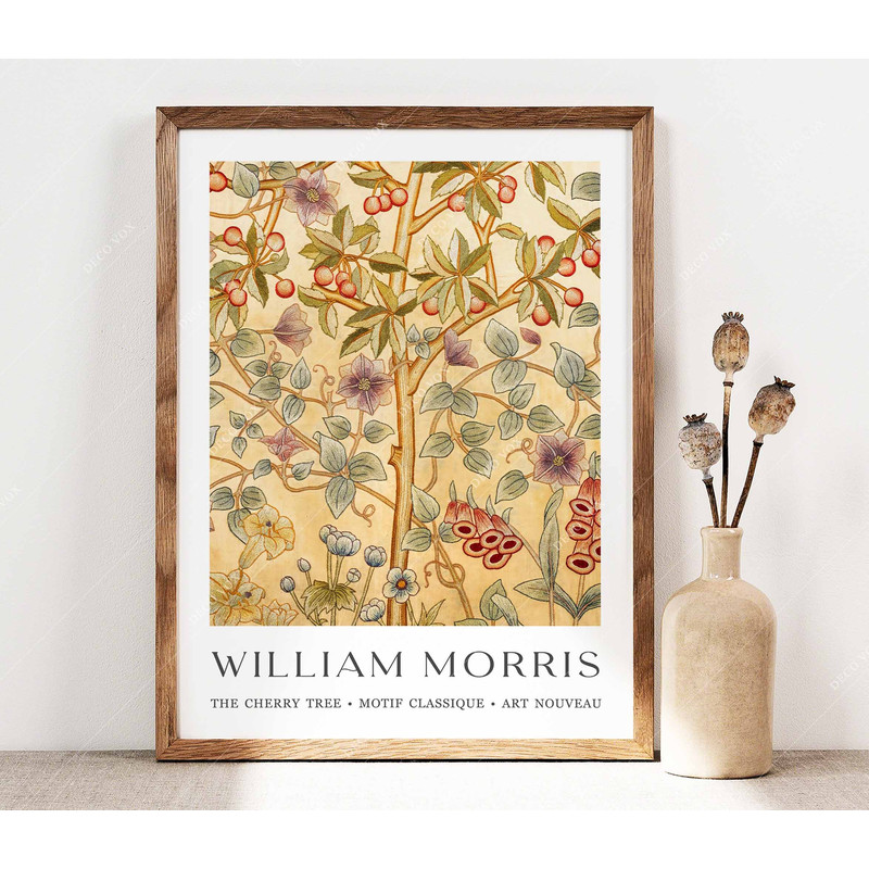 William Morris Print, Morris Poster, Cherry Tree Print, Garden Flowers Art, Botanical Print, Floral Art, Fruits Wall Art Gift Idea PS0461.jpg