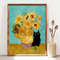 Vincent Van Gogh's Sunflowers Cat Print, Van Gogh Cat Poster, Black Cat Art Print, Funny Cat print, Funny gift, Home Decor Wall Art PS0513.jpg