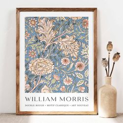 william morris print, morris poster, garden flowers art, double bough print, vintage floral art, wall art gift idea art