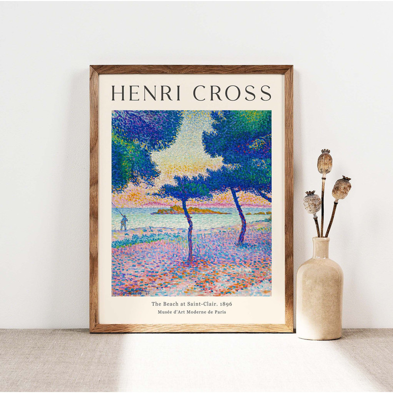 The Beach at Saint-Clair Print, Henri Cross Landscape Wall Art Poster, Coastal Poster Wall Art, Trees poster, Gallery Wall, Gift Idea PS0437.jpg