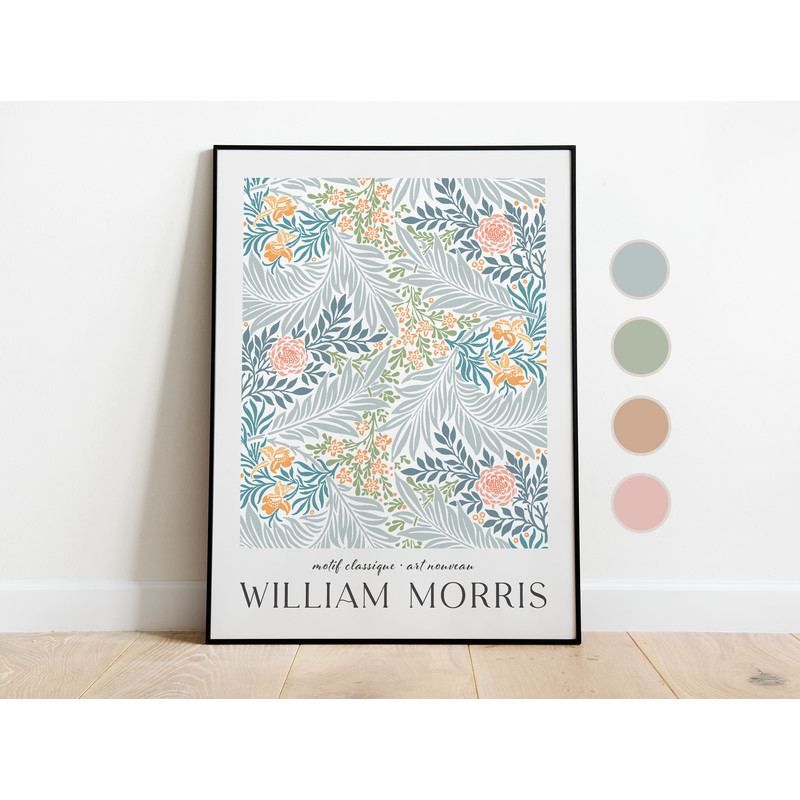 William Morris Print, Floral Wall Art, Flower Print, Botanical Wall Art, Morris Exhibition Poster, Modern Living Decor, Vintage Flowers Art-1.jpg