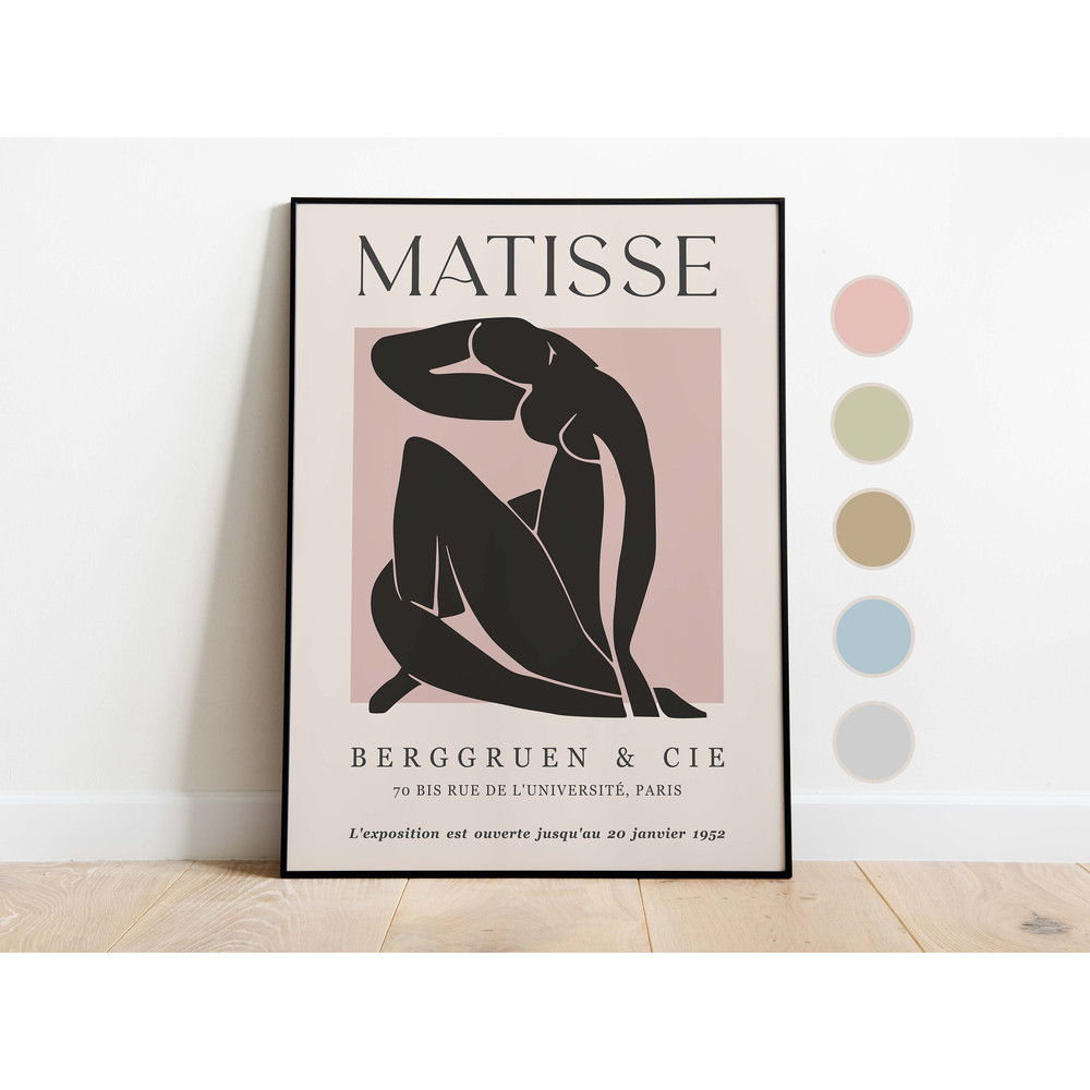 Henri Matisse Woman Poster, Wall Art, Vintage Exhibition Poster, Matisse Neutral Minimalist Print, Unique Papier Decoupes Poster.jpg