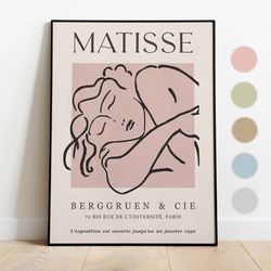 henri matisse resting woman poster, wall art, vintage exhibition poster, matisse neutral minimalist print, matisse resti