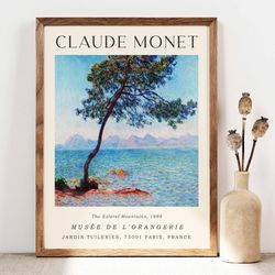 claude monet the esterel mountains poster, monet wall art print, wall art, mountains ocean poster, trees gallery wall, l