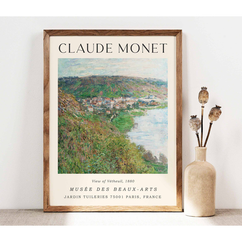 Claude Monet The View of Vétheuil Poster, Monet Wall Art Print, Poster Wall Art, Monet Exhibition poster Print, Gallery Wall Art, PS0035.jpg