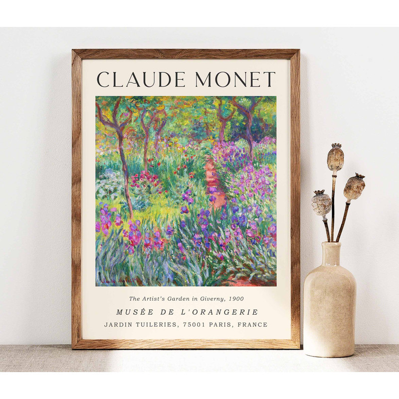 Claude Monet The Artist's Garden in Giverny Poster, Monet Wall Art Print, Poster Wall Art, Exhibition poster, Gallery Wall, Floral PS0193.jpg