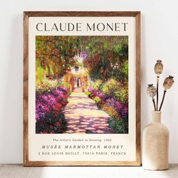 claude monet the artists garden in giverny, poster, monet wall art print, poster wall art, exibition poster, gallery wa