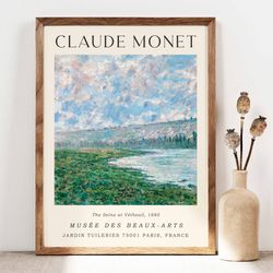 claude monet the seine at vtheuil poster, monet wall art print, poster wall art, monet exhibition poster, gallery wall,