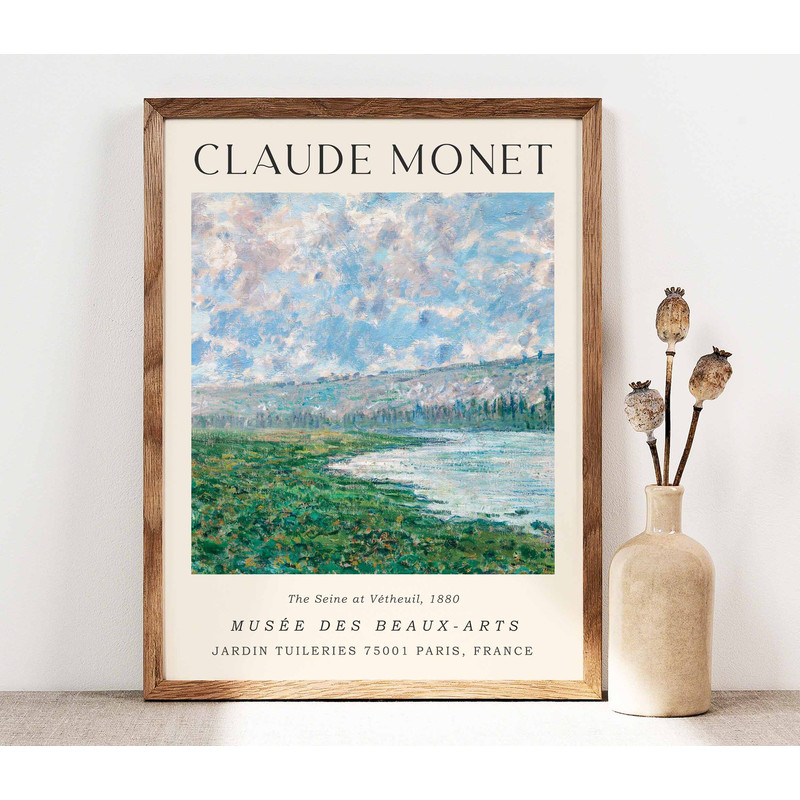 Claude Monet The Seine at Vétheuil Poster, Monet Wall Art Print, Poster Wall Art, Monet Exhibition poster, Gallery Wall, Lake River PS0194.jpg