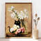 Henri Fantin Roses and Lilies Cat Print, Black Cat Poster, Black Cats, Floral Print, Funny Cat print, Funny gift, Home decor Poster PS0147.jpg