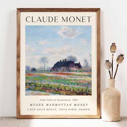 claude monet tulip fields at sassenheim poster, monet wall art print, poster wall art, monet exhibition poster, gallery