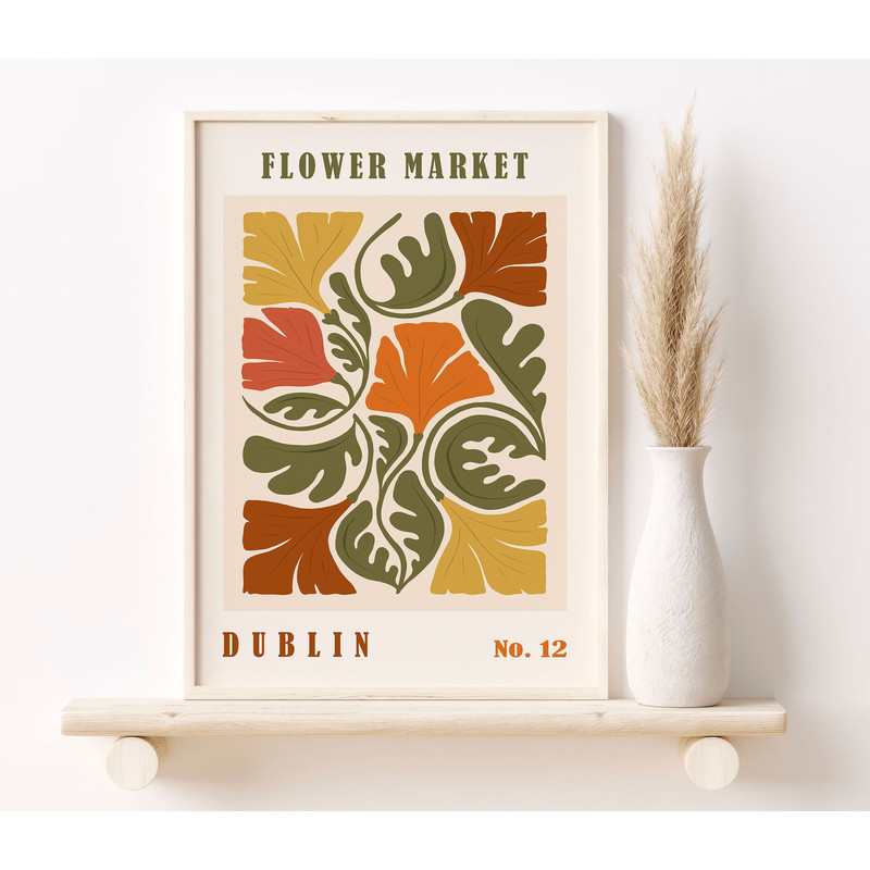 Flower Market Poster, Dublin Gallery wall Flower Market, Vintage Flowers Poster, Flower Market Sign, Floral Wall Art, Botanical Gift BT0013.jpg