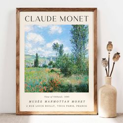 claude monet view of vtheuil poster, monet wall art print, poster wall art, monet exhibition poster, gallery wall, lands