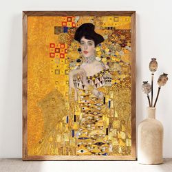 gustav klimt the woman in gold poster, adele bloch-bauer poster, gustav klimt wall art, gustav print, gustav klimt exhib