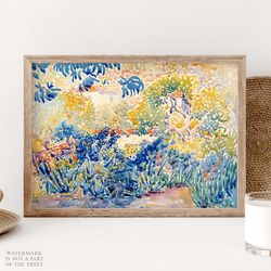 henri cross the artist's garden print, landscape wall art poster, trees poster wall art, botanical gallery wall flowers