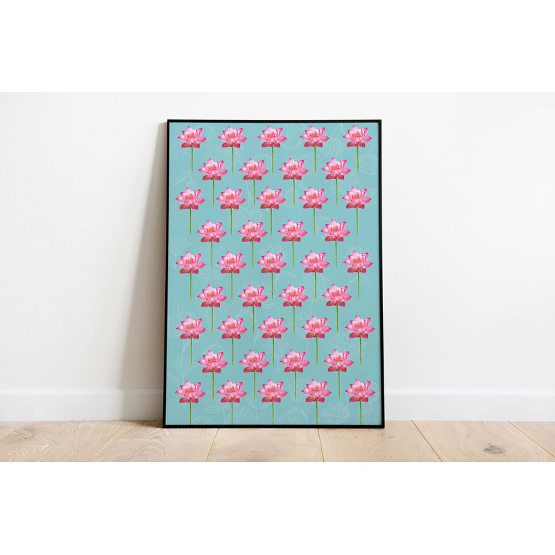 Indian Lotus Wall Art, Modern Indian Digital Art, Printable Home Decor, Floral Poster, Paintings-1.jpg