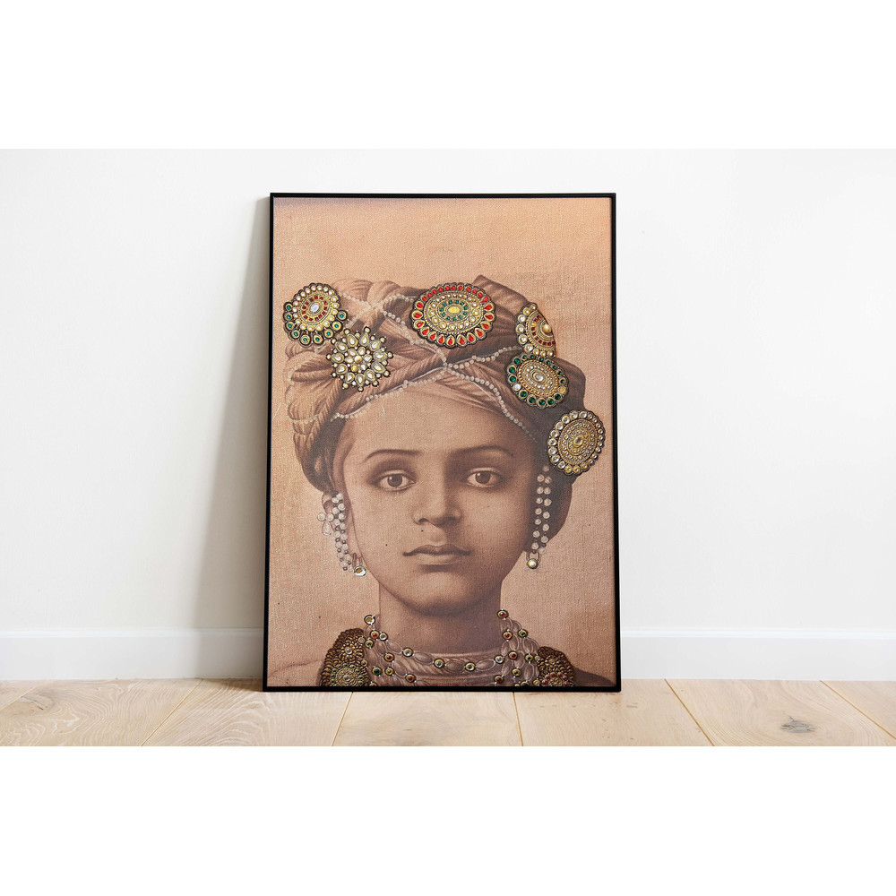 Indian Royal Prince Art, Sepia Art Prints, Mughal Living Room decor, Rajasthani Art Painting, Wall Art.jpg