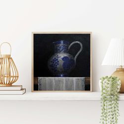 kitchen wall art, kitchen decor, vintage style art, still life painting, oil painting, original painting