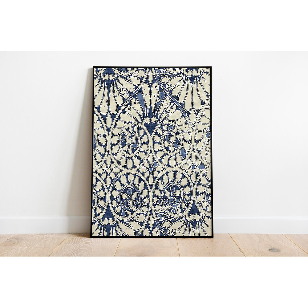 Indian Indigo Print, Living Room decor, Printable, Indian Painting, Blue Poster, Wall Art, Bohemian Decor.jpg
