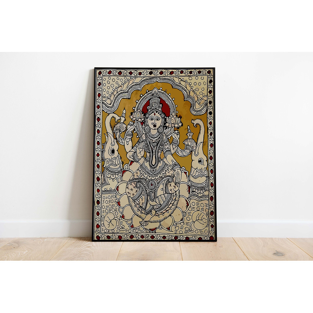 Indian Kalamkari Painting, Living Room decor, Vintage Indian Folk Art Poster, Wall Art, Digital Download-1.jpg