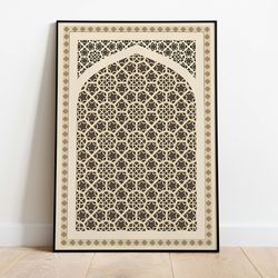 islamic window pattern indian wall art, living room decor, digital download, gifts for home, neutral bohemian decor
