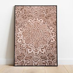 islamic arabesque pattern indian wall art, living room decor, digital download, gifts for home, neutral bohemian decor
