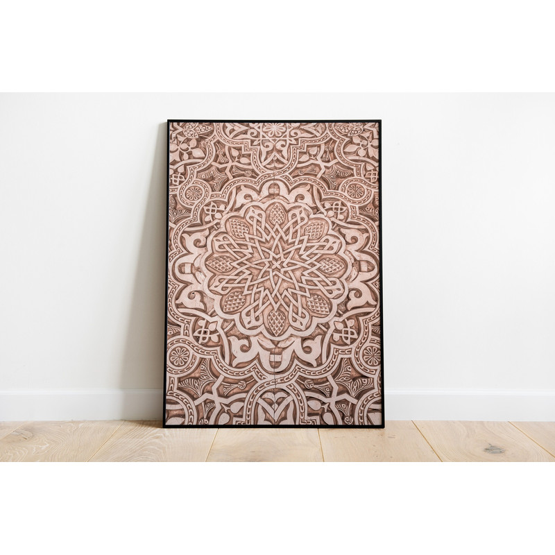 Islamic Arabesque Pattern Indian Wall Art, Living Room Decor, Digital Download, Gifts For Home, Neutral Bohemian Decor.jpg