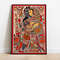 Indian Madhubani Painting, Shiva Parvathi, Living Room decor, Vintage Indian Folk Art Poster, Wall Art, Digital Download.jpg