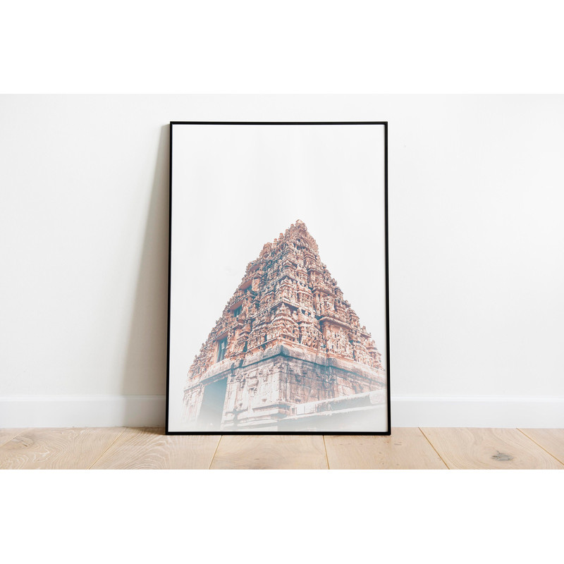 Indian Tamil Nadu Temple Wall Art, Neutral Indian Wall Decor, Living Room decor, Vintage Monument Prints, Chennai Wall Art.jpg