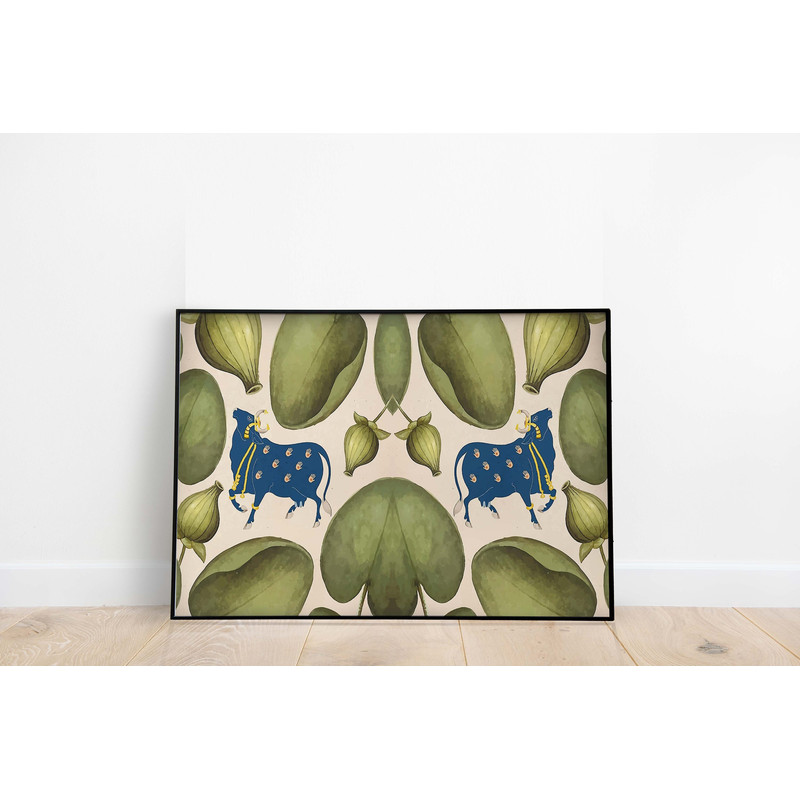 Indian Folk Art, Cow Prints, Living Room decor, Printable, Indian Vintage, Printables, Pichwai Painting, Poster, Wall Art-4.jpg